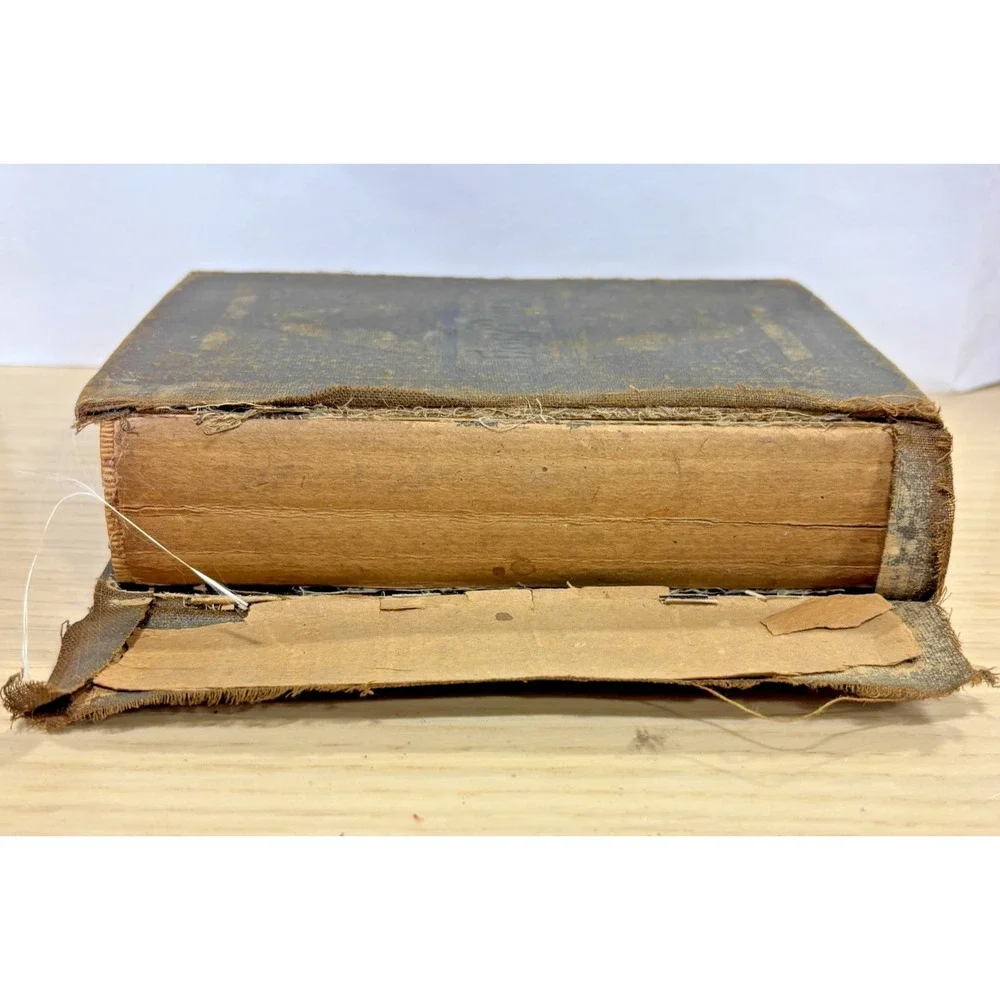 Antique Holy Bible KJV Pocket Edition Cloth Bound Detached Cover Religious